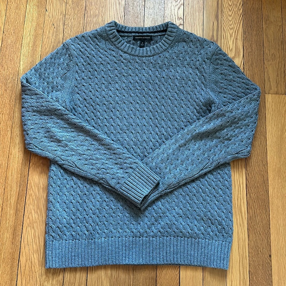 Men’s Banana Republic Small Grey Cable Sweater